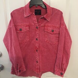 Black Label Red Jean Jacket Size Small
